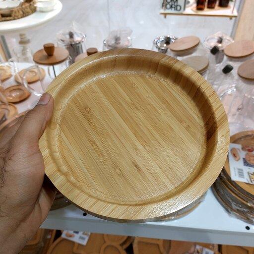بشقاب چوبی بامبو گرد کف گود (قطر 20 سانت)